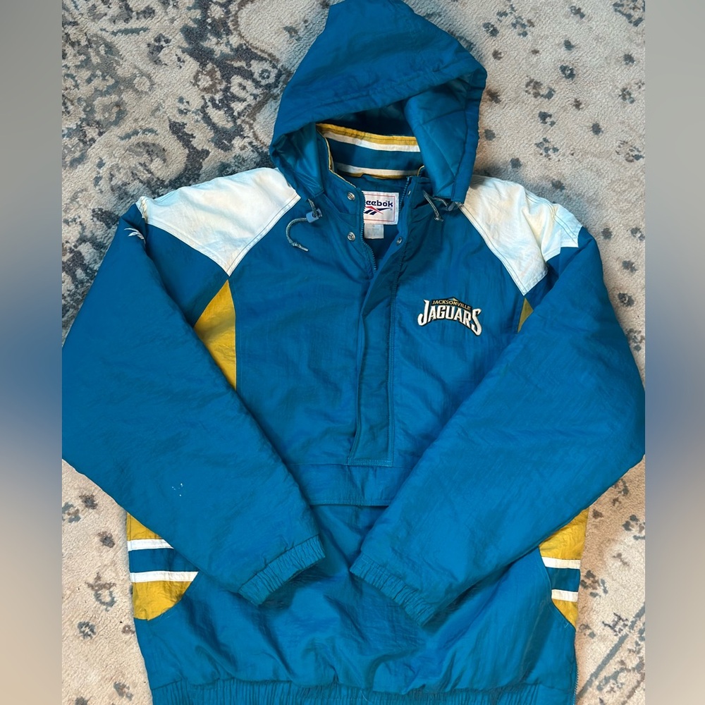 Blue and yellow Jacksonville Jaguars windbreaker jacket - Picture 1 of 4